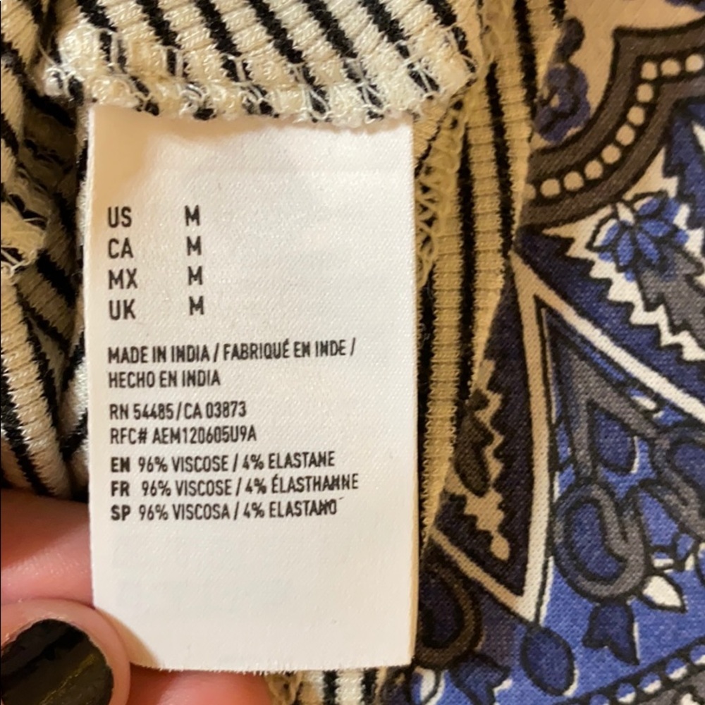 American Eagle Black/White Thin Striped SS Dress - Picture 4 of 7